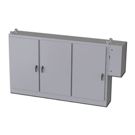 Saginaw Control & Engineering 3 Point Latch with Padlock Handle Electrical Enclosures, 72 in H, 18 in D, 117-1/2 in W SCE-72XD3EW18